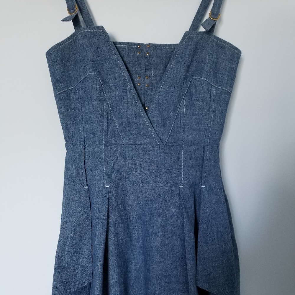 LEIFSDOTTIR Chambray Denim Corset Dress